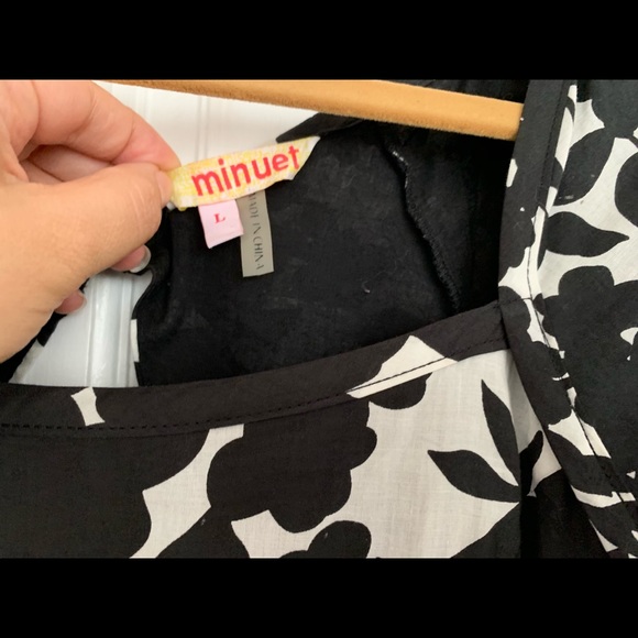 Pockets!Modcloth Black&white openback floral dress - Picture 5 of 8